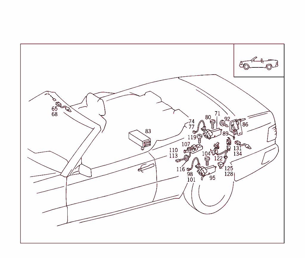 A124 convertible top hydraulic control schematic